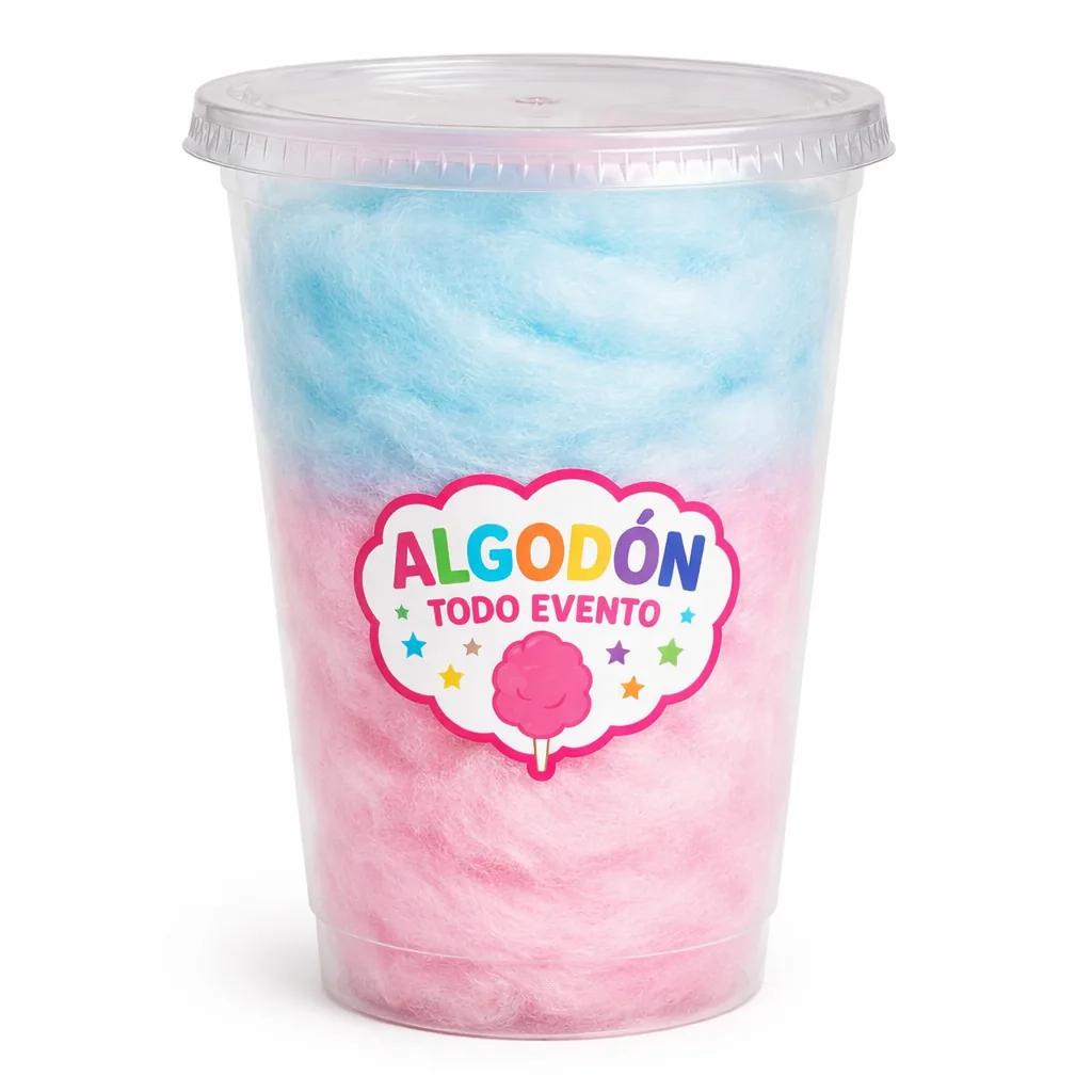 Algodón de azúcar en vaso de 1 litro de 2 colores a Q9.00