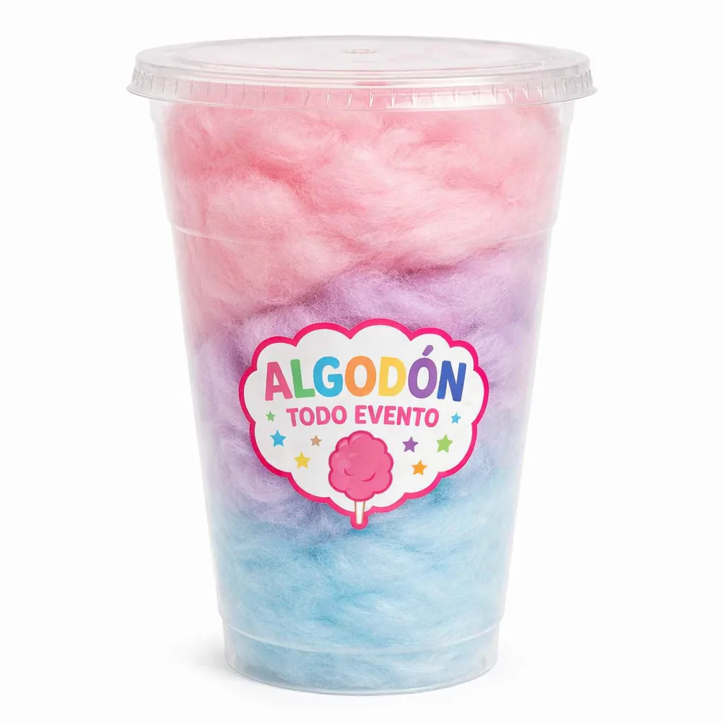 Algodón de azúcar en vaso de 1 litro de 3 colores a Q10.00