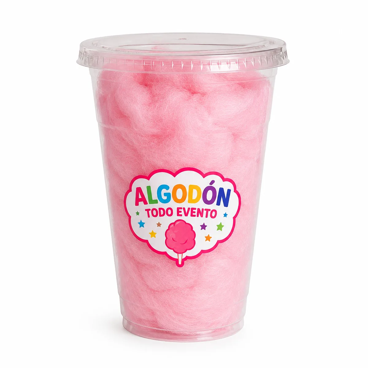 Algodón de Azúcar en Vaso con Tapa Plana - Eventos Guatemala | Algodón Todo Evento