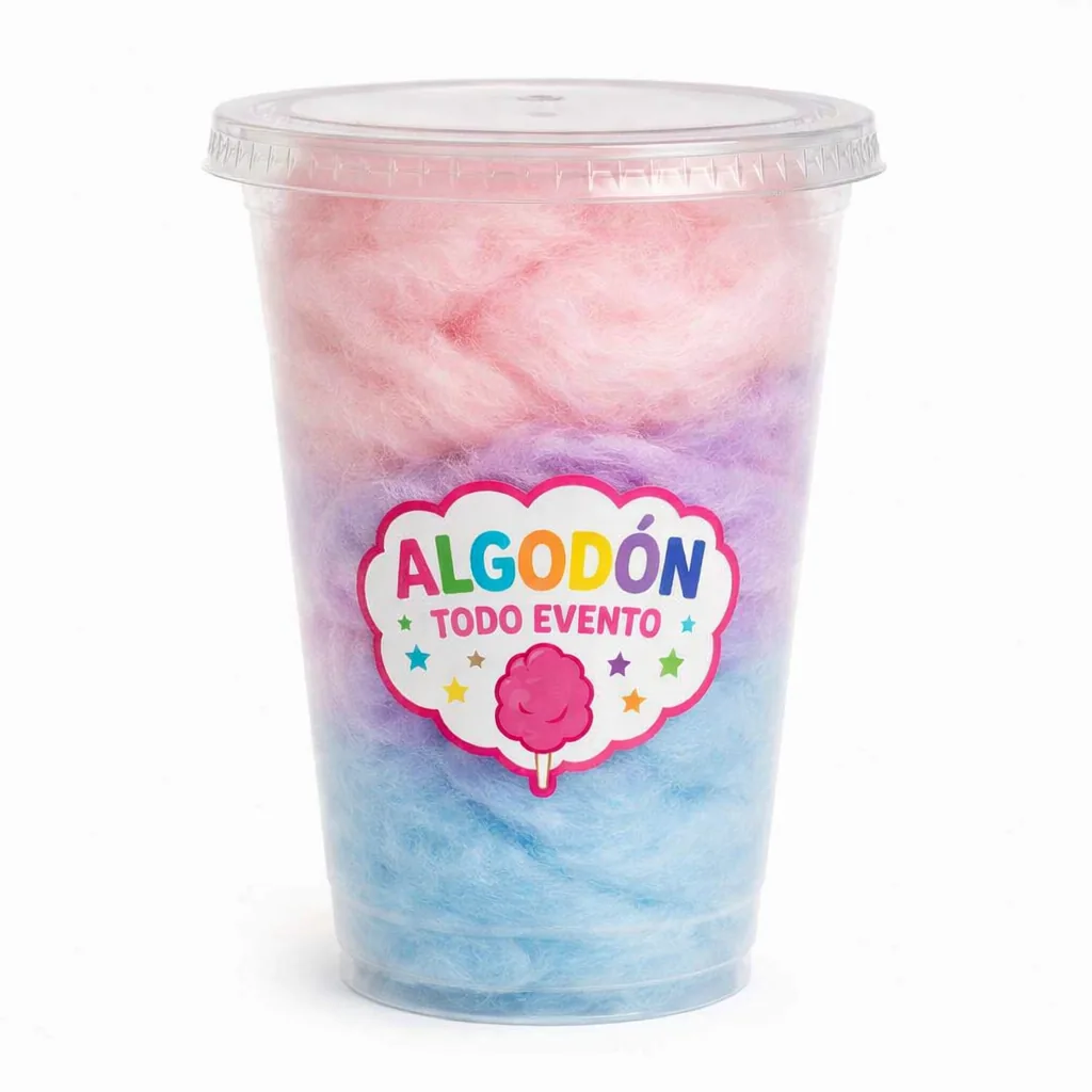 Vaso plano de algodón de azúcar 16 onzas de 3 colores a Q7.00