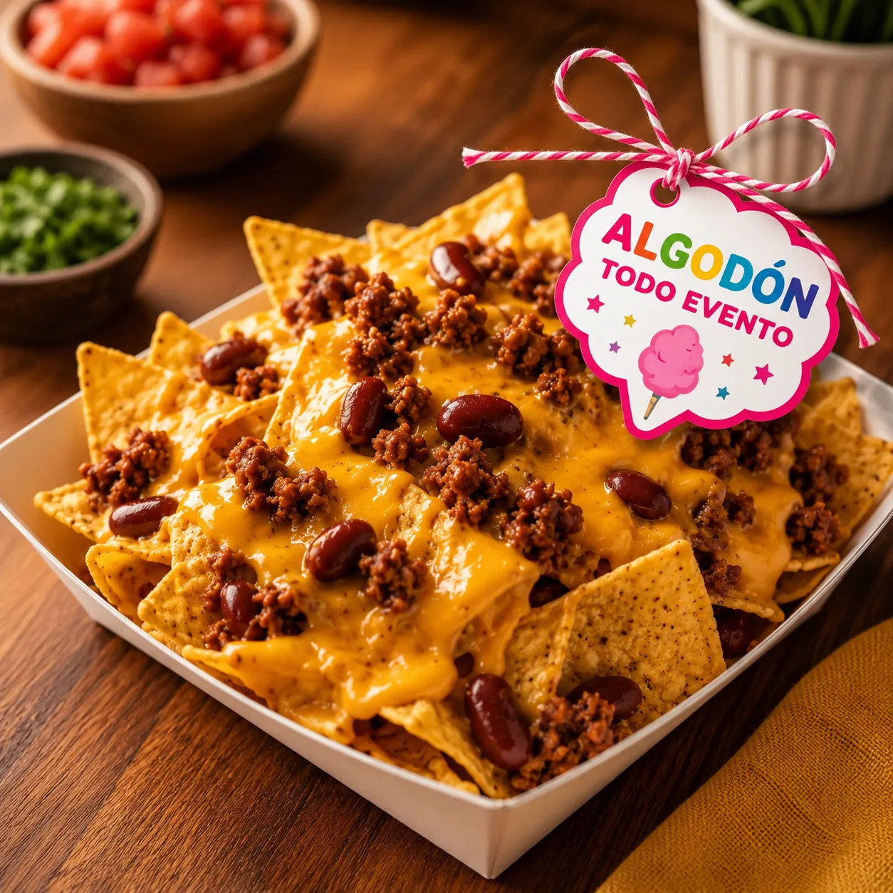 Nachos preparados para eventos